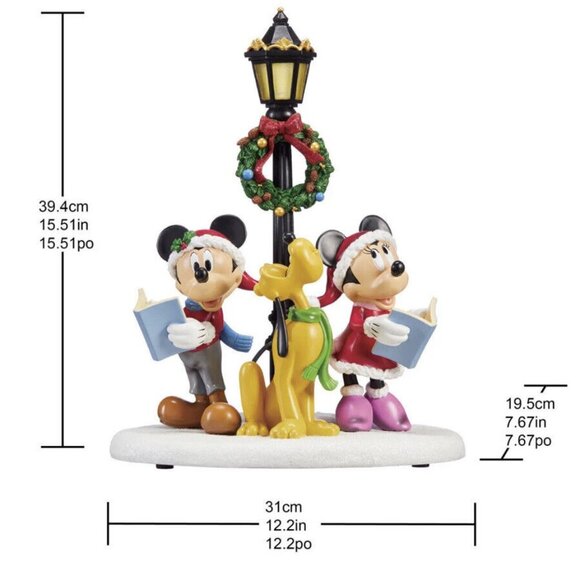 Disney Holiday Carolers Trio Mickey Minnie Goofy Light Up Musical Christmas Deco - Picture 3 of 6